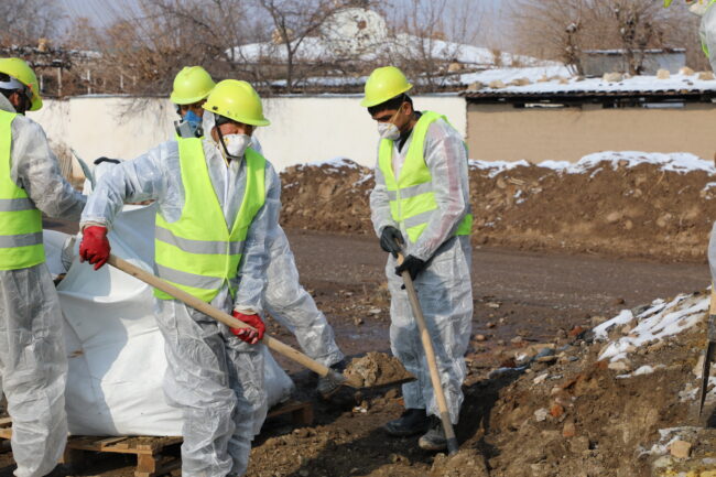 Cleanup of pesticides contaminated site in Sangoba, Tajikistan, Environmental Health and Pollution Management Institute, EHPMI, Peshsaf