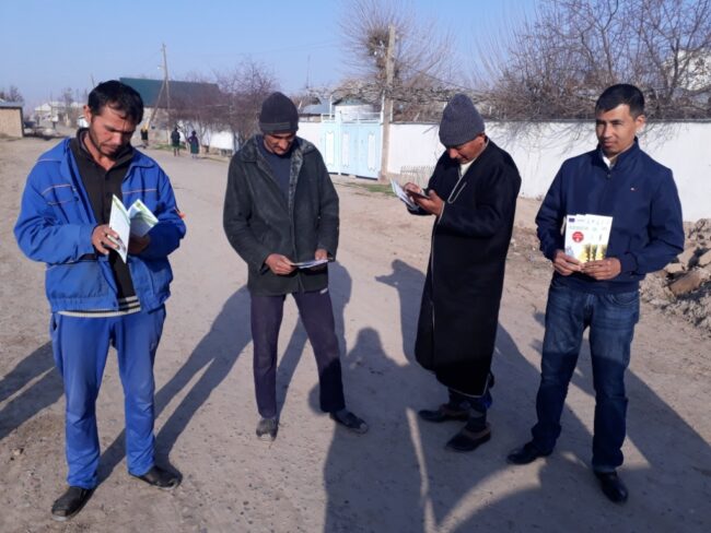 Awareness and educational materials about obsolete pesticides, Sangoba, Tajikistan, Peshsaf, Environmental Health and Pollution Health Institute, EHPMI