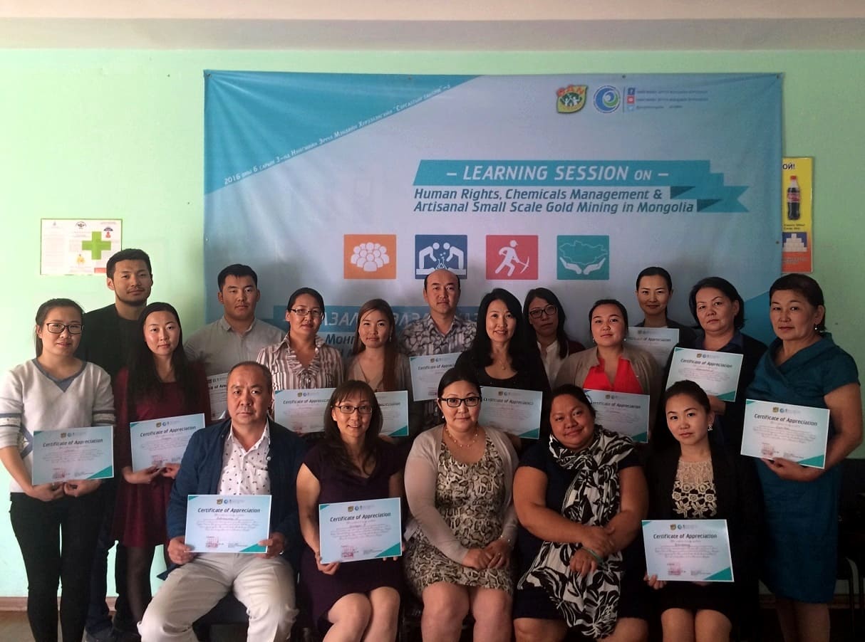 Training on ASGM, waste management, and human rights in Ulaanbaatar, ESCM, EHPMI, Environment and Security Center of Mongolia