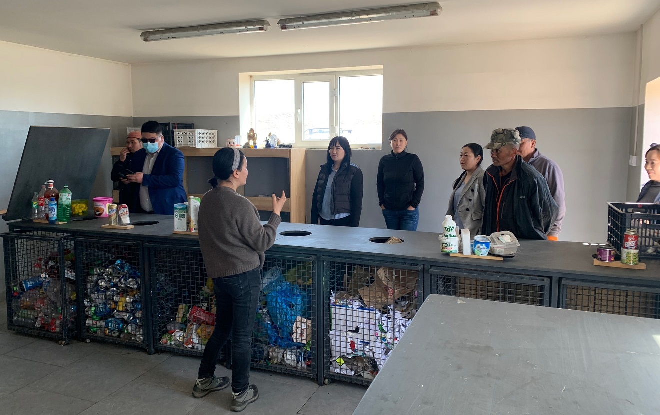 Inside view of village level sold waste sorting facility operated in Khishig-Undur County, Bulgan Province, Mongolia